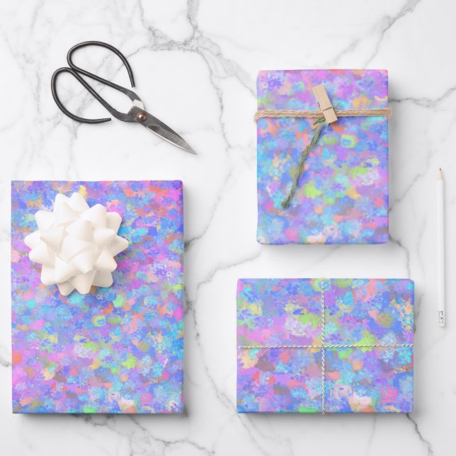 Multicolor Dot Art Wrapping Paper Sheet (Front)