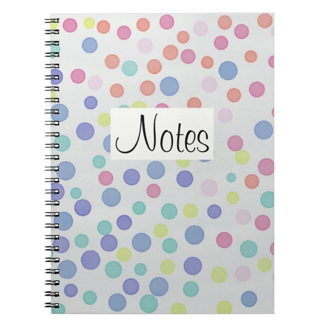 Multicolor dots on grey notebook (Front)