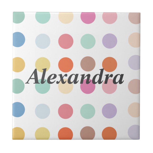 Multicolor Dots Pattern Ceramic Tile (Front)