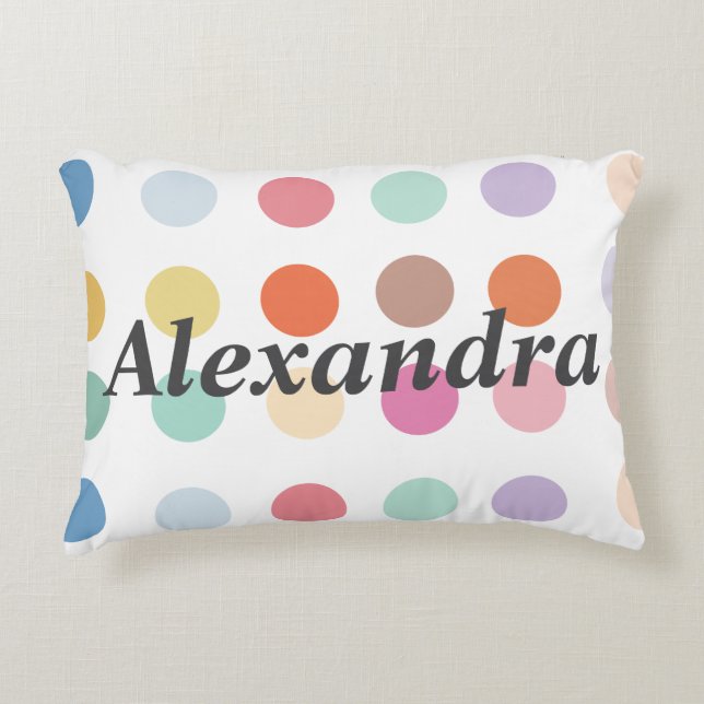 Multicolor Dots Pattern Decorative Cushion (Front)