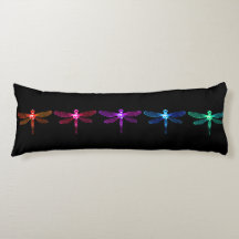 Multicolor Dragonflies Body Pillow