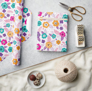 Multicolor elegant ditsy floral pattern wrapping paper