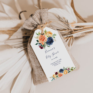 Multicolor Elegant Floral Baby Shower Gift Tags