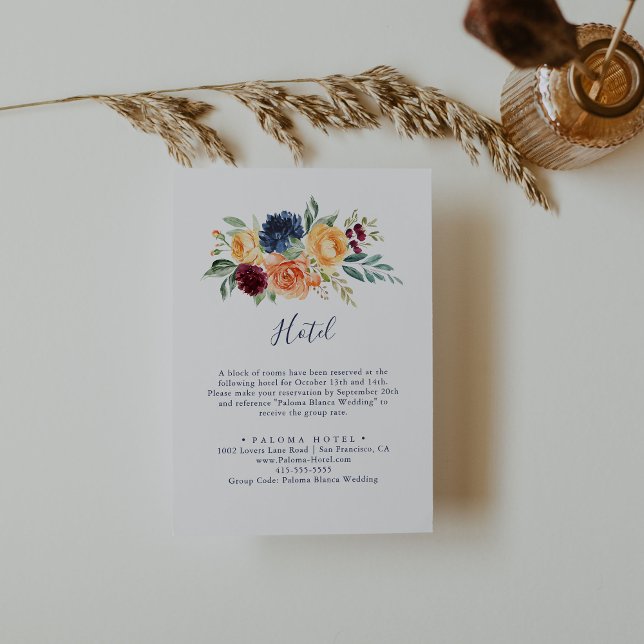 Multicolor Elegant Floral Hotel  Enclosure Card (Creator Uploaded)