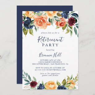 Multicolor Elegant Floral Retirement Party  Invitation