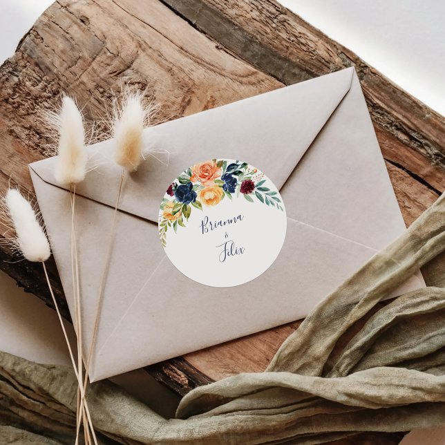 Multicolor Elegant Floral Wedding Envelope Seals (Creator Uploaded)