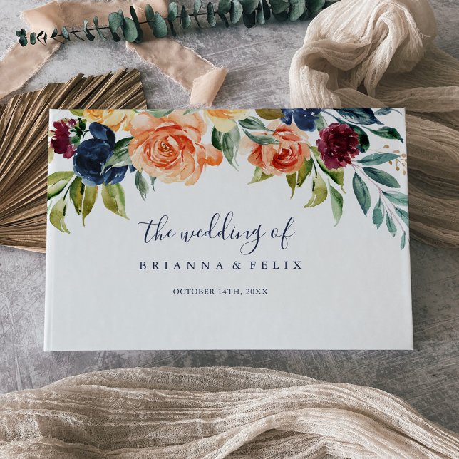 Multicolor Elegant Floral Wedding  Guest Book (Creator Uploaded)