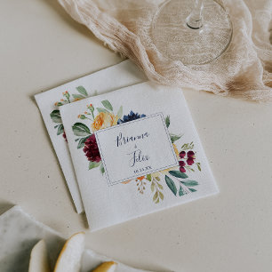 Multicolor Elegant Floral Wedding Napkin