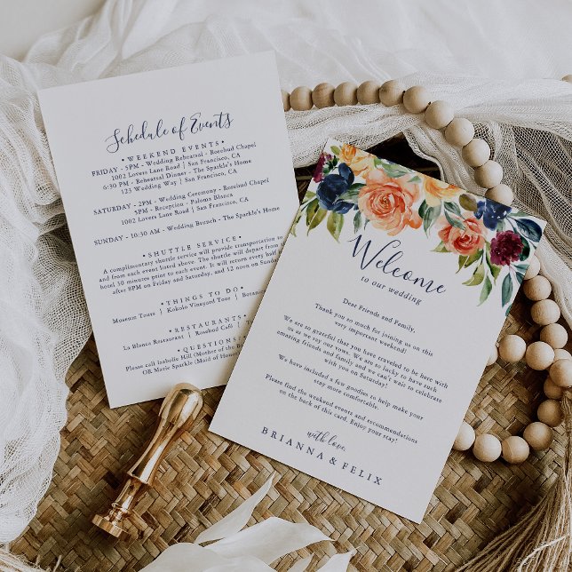 Multicolor Elegant Floral Wedding Welcome Letter (Creator Uploaded)