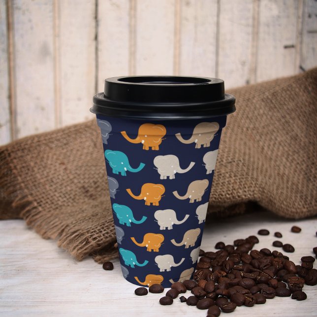Multicolor Elephant Cartoon  Paper Cups (multicolor elephant cartoon kids,adult party stationery, birthday party use and throw paper cups)