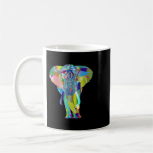 Multicolor Elephant Psychadelic T Shirt Coffee Mug