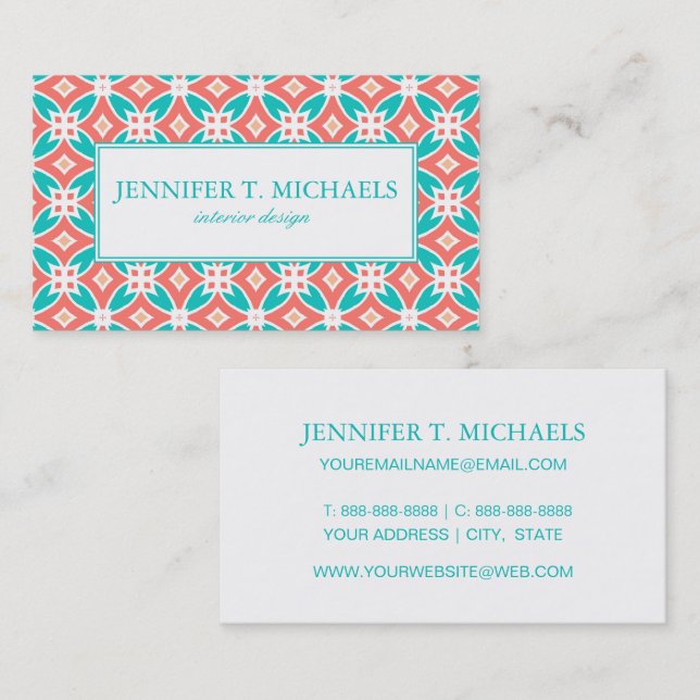 Multicolor Ethnic Pattern Business Card (Front/Back)