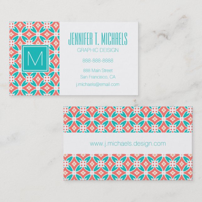 Multicolor Ethnic Pattern Business Card (Front/Back)