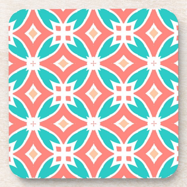 Multicolor Ethnic Pattern Coaster (Front)