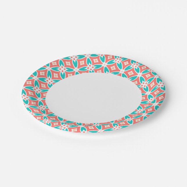 Multicolor Ethnic Pattern Paper Plate (Angled)