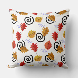 Multicolor Fall Geographic Leaves   Cushion