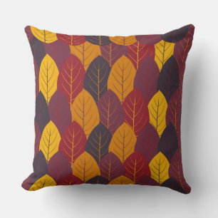 Multicolor Fall Leaves   Cushion
