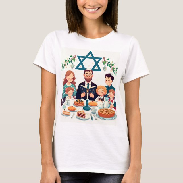 Multicolor Family Hanukkah T-Shirt (Front)
