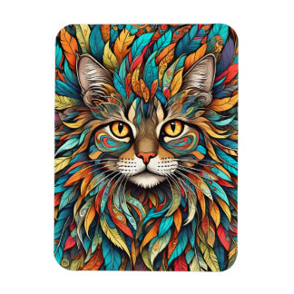 Multicolor Feathers Cat 737 Magnet