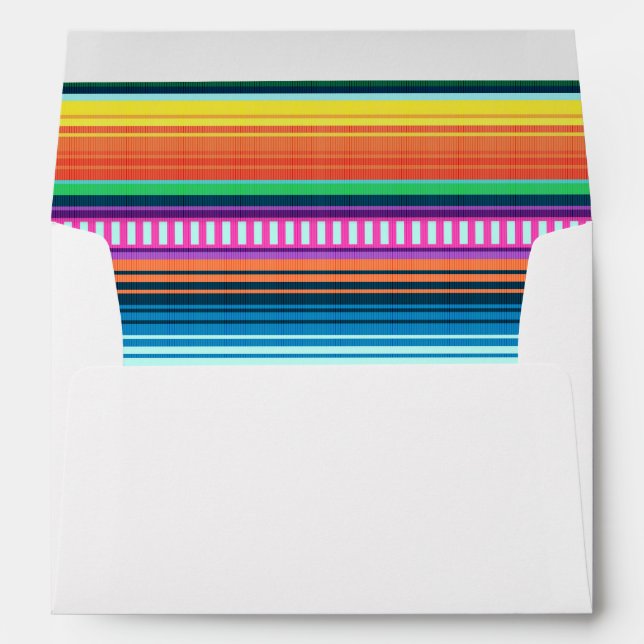 Multicolor Fiesta Mexican Stripe Envelope (Back (Bottom))
