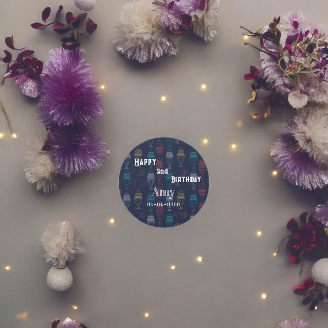 Multicolor Fish Pattern Sticker (Tribal Fish party theme sticker,birthday party sticker,gift pack,envelope,return gift sticker)