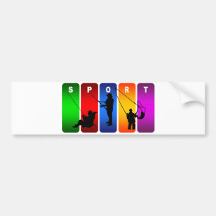 Multicolor Fishing Emblem Bumper Sticker