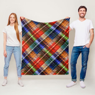 Multicolor Flannel Plaid Tartan Pattern  Fleece Blanket