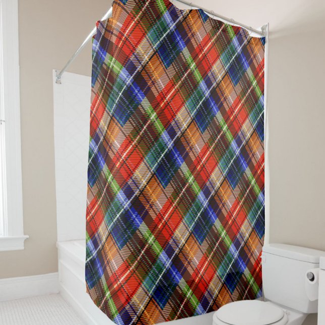 Multicolor Flannel Plaid Tartan Pattern  Shower Curtain (Creator Uploaded)