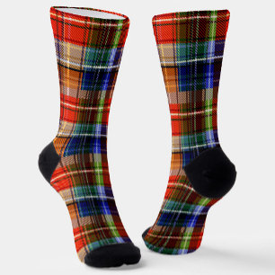 Multicolor Flannel Plaid Tartan Pattern Socks