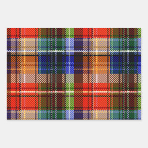 Multicolor Flannel Plaid Tartan Pattern  Wrapping Paper Sheet