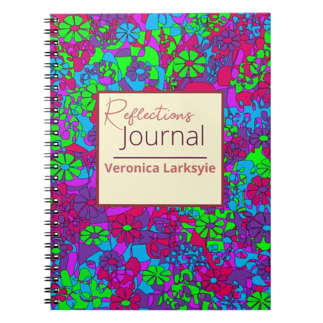 Multicolor Floral Abstract Reflections  Notebook (Front)
