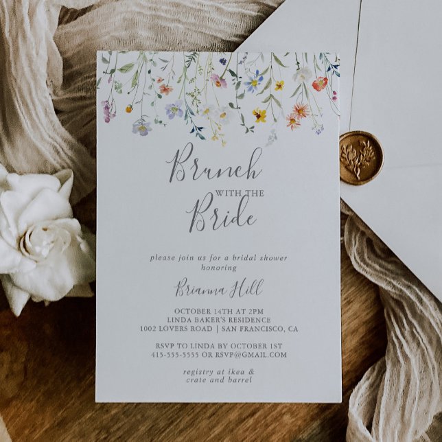 Multicolor Floral Brunch with the Bride Shower Invitation (Creator Uploaded)
