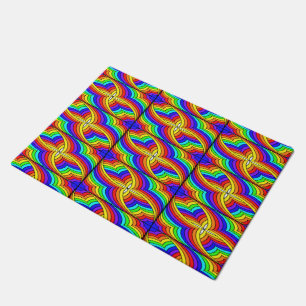 Multicolor floral design doormat