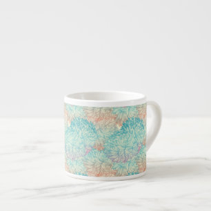 Multicolor Floral Doodle Pattern Espresso Cup