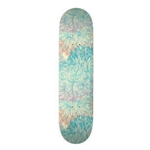 Multicolor Floral Doodle Pattern Skateboard