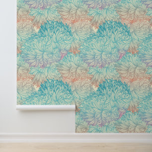 Multicolor Floral Doodle Pattern Wallpaper