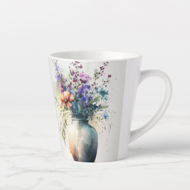 Multicolor Florals #10 Latte Mug (Right)
