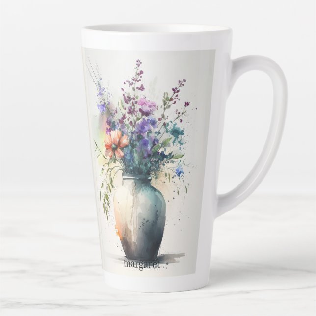 Multicolor Florals #10 Latte Mug (Right)