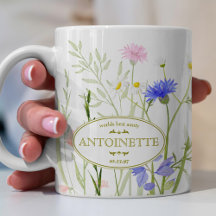 Multicolor Flower Coffee Mug Add A Name Great Gift