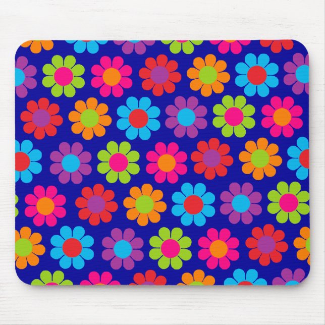 Multicolor Flower Power Mouse Pad (Front)