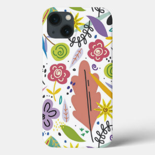 Multicolor Flowers Spring Background iPhone 13 Case