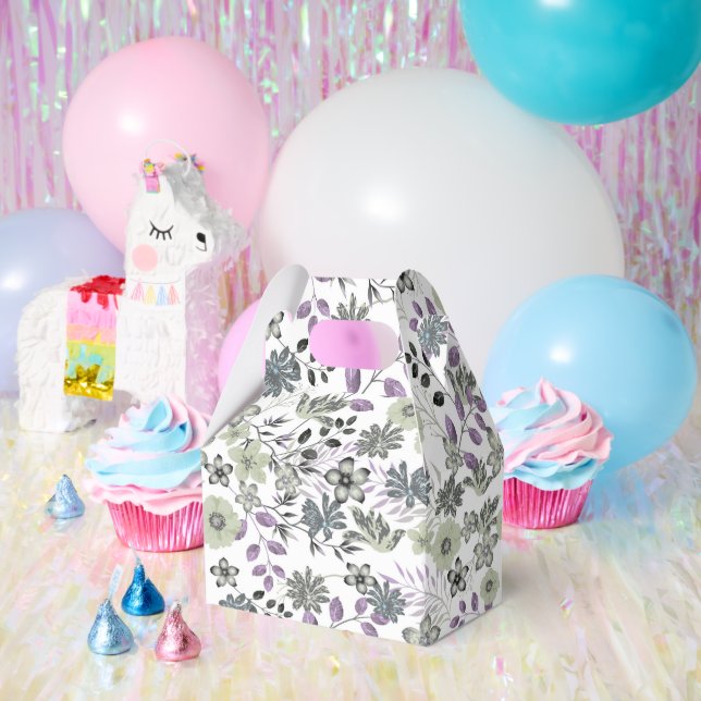 Multicolor flowers with grey touch favour box (Party)