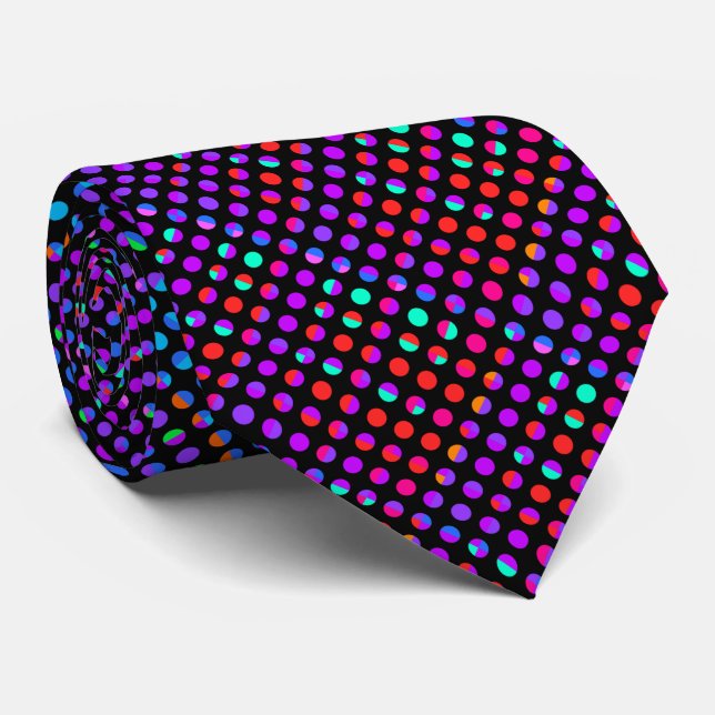 Multicolor Fractal Dots Tie (Rolled)