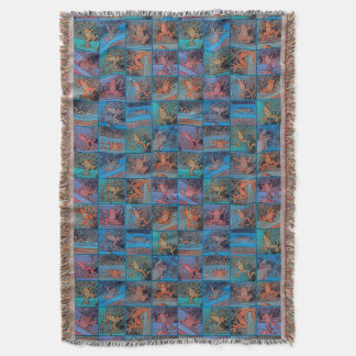 Multicolor Frog Throw Blanket