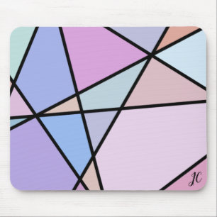Multicolor Geometric Lines and Shapes Mouse Pad