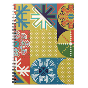 Multicolor Geometric: Local Snowflake Background Notebook