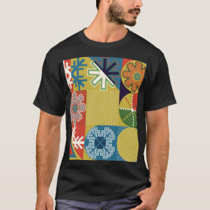 Multicolor Geometric: Local Snowflake Background T-Shirt