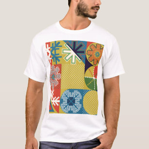 Multicolor Geometric: Local Snowflake Background T-Shirt