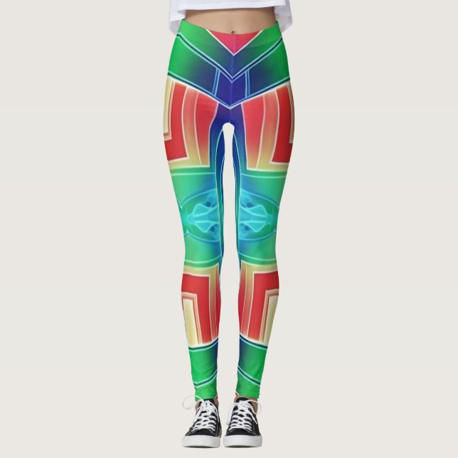 Multicolor geometric pattern "Ratti_Creative_Arts" Leggings (Front)