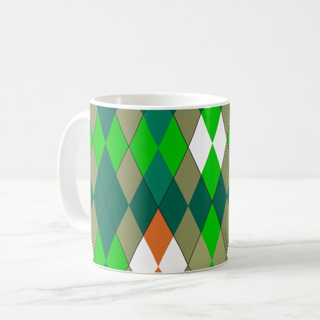 Multicolor geometric pattern rhombuses minimalism coffee mug (Front Left)